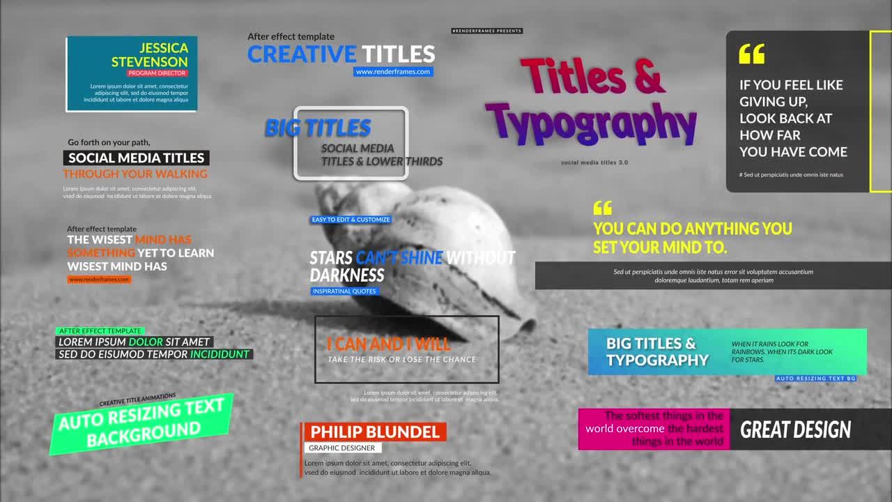15个社交媒体标题素材库精选AE模板