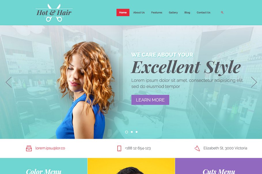 美发沙龙主题网站Joomla模板素材库精选 Hot Hair插图