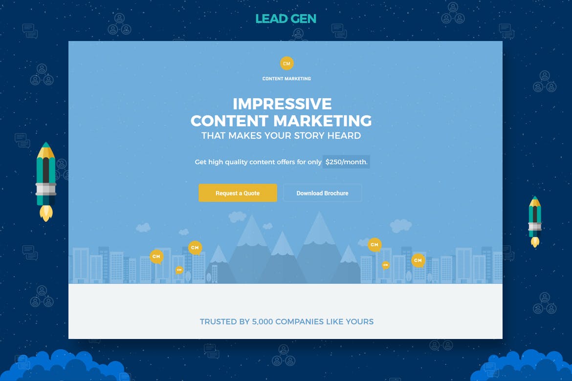 时尚简约内容营销展开登陆页面banner海报着陆页设计模板素材库精选插图(2)