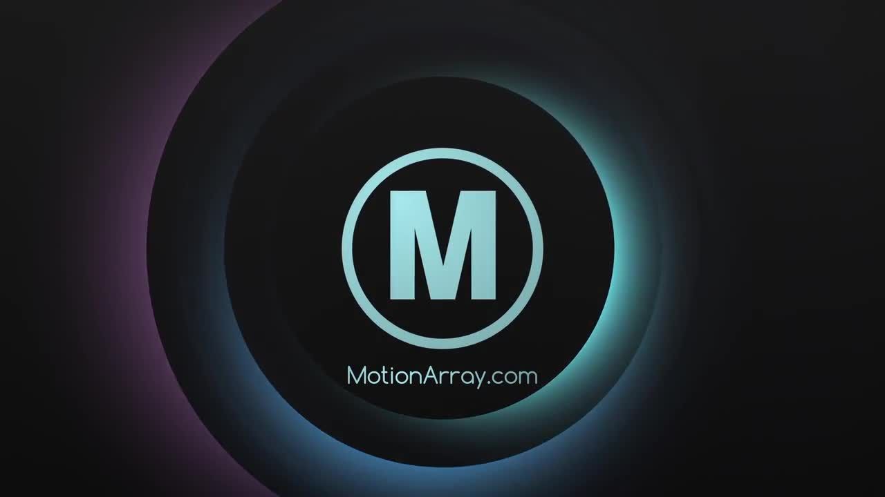 美丽流畅的发光圆环logo展示视频素材库推荐PR模板