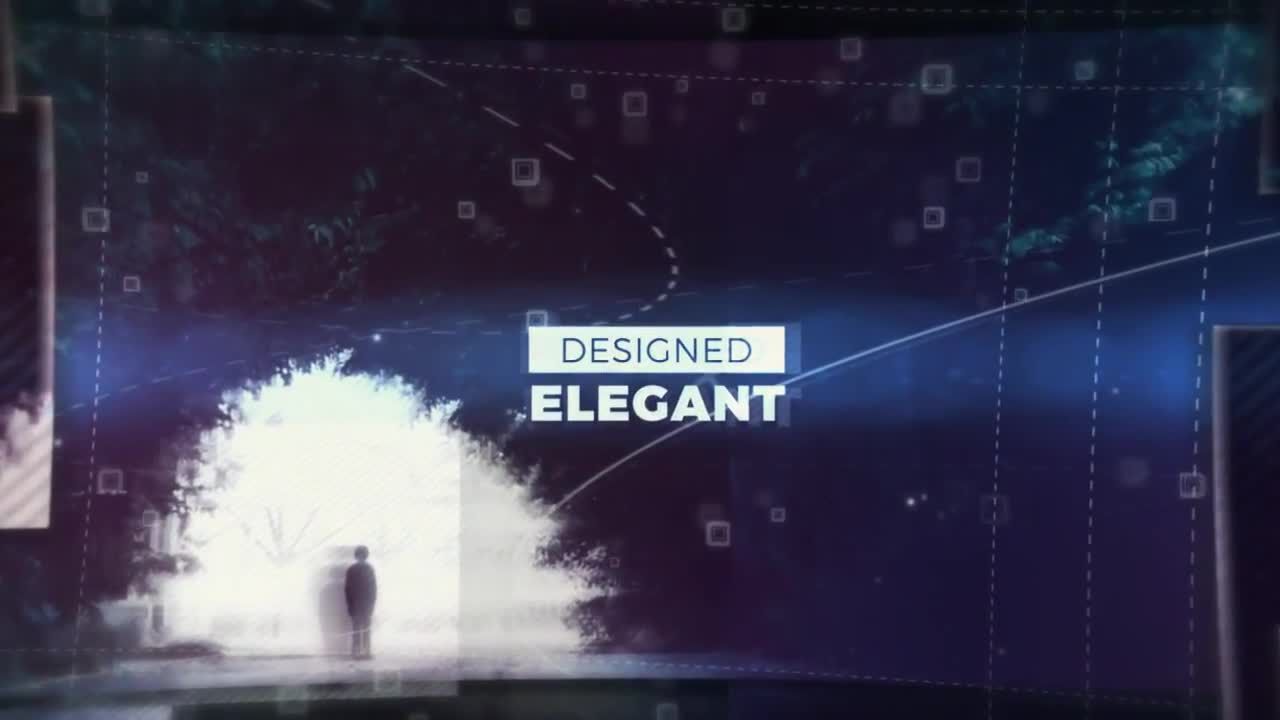 具有整洁故障扭曲效果的创意文本幻灯片素材库精选AE模板