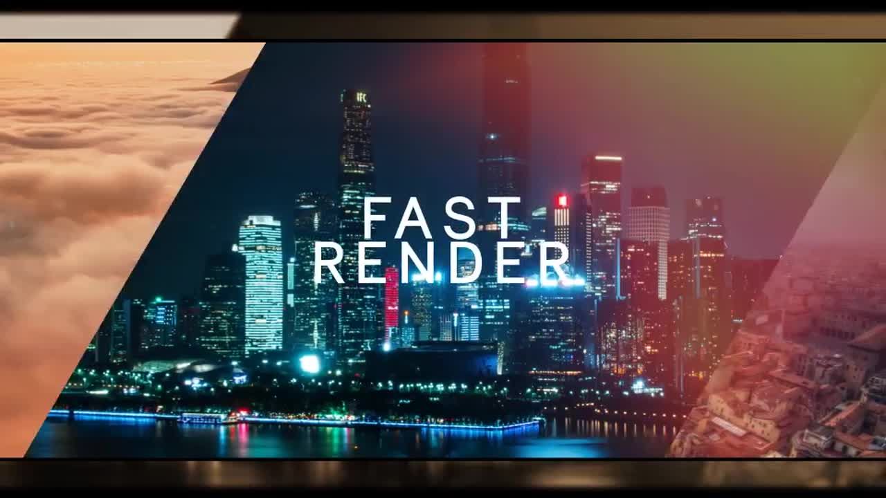 时尚动感的微妙漏光效果文本幻灯片动画素材库精选AE模板