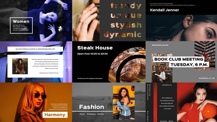 时尚醒目动态动画场景素材库精选pr模板