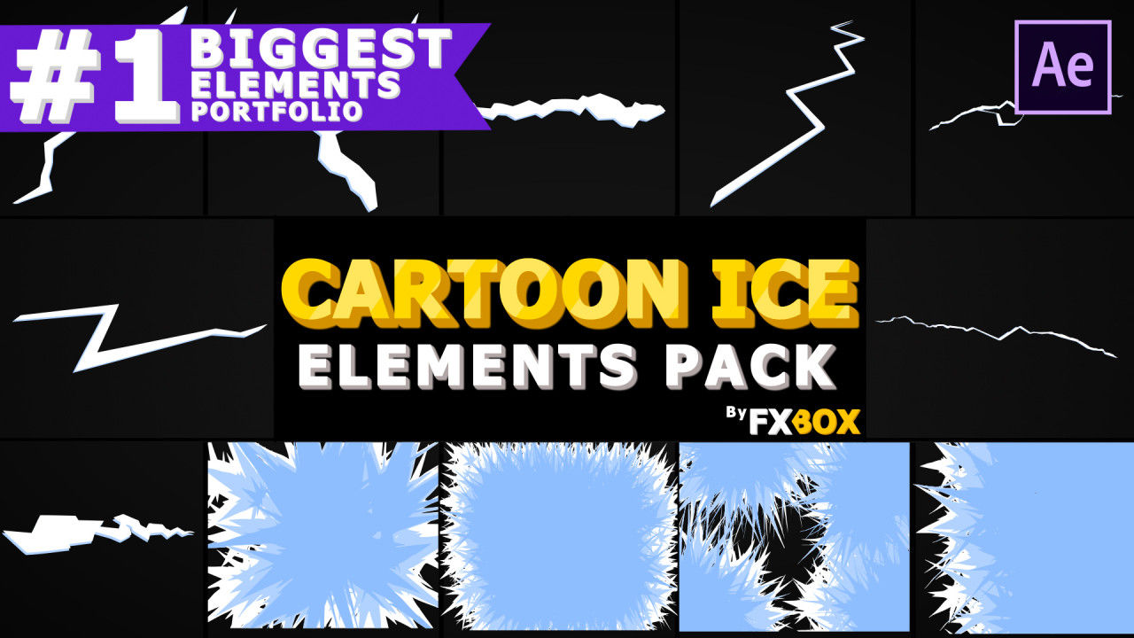 冰裂纹和冰霜过渡素材库精选AE模板