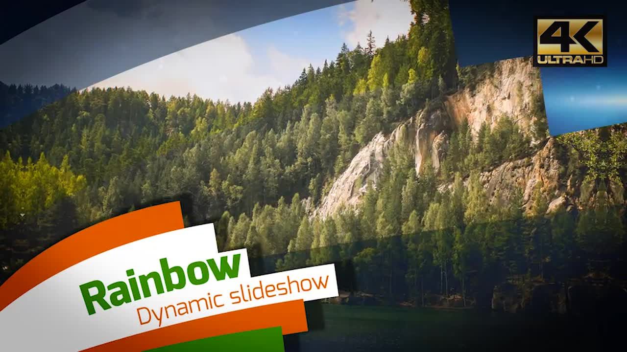 4k动态彩虹幻灯片素材库精选AE模板