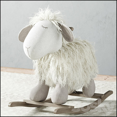 毛绒卡通绵羊摇摇椅玩具素材之家精选3D模型
