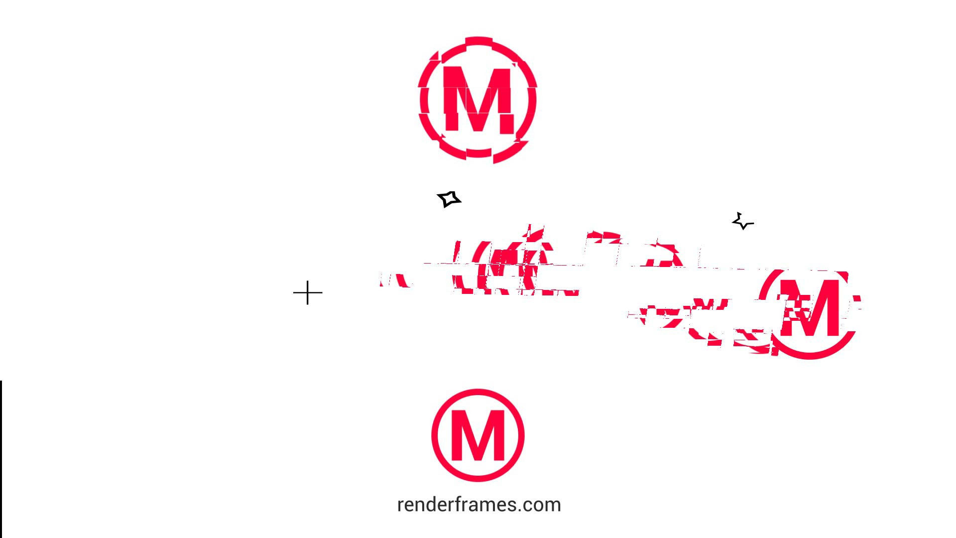 动态 Glitch徽标显示素材库精选AE模板
