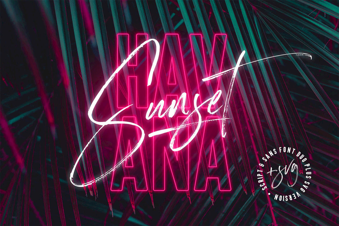 Havana Sunset Font Family插图