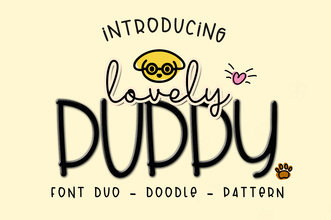Lovely Puppy – Font duo with bonus Regular Font素材之家精选英文字体