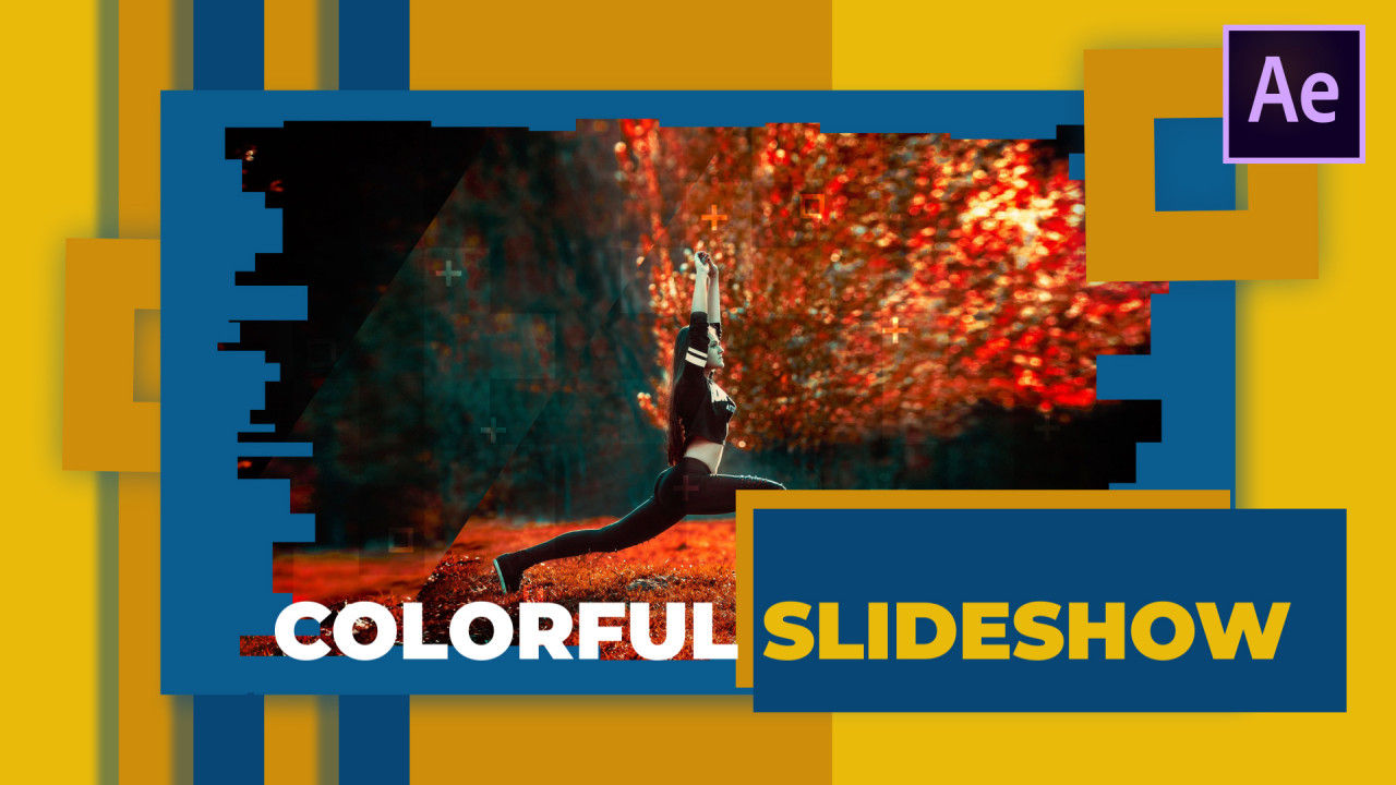 彩色幻灯片动画素材库精选AE模板