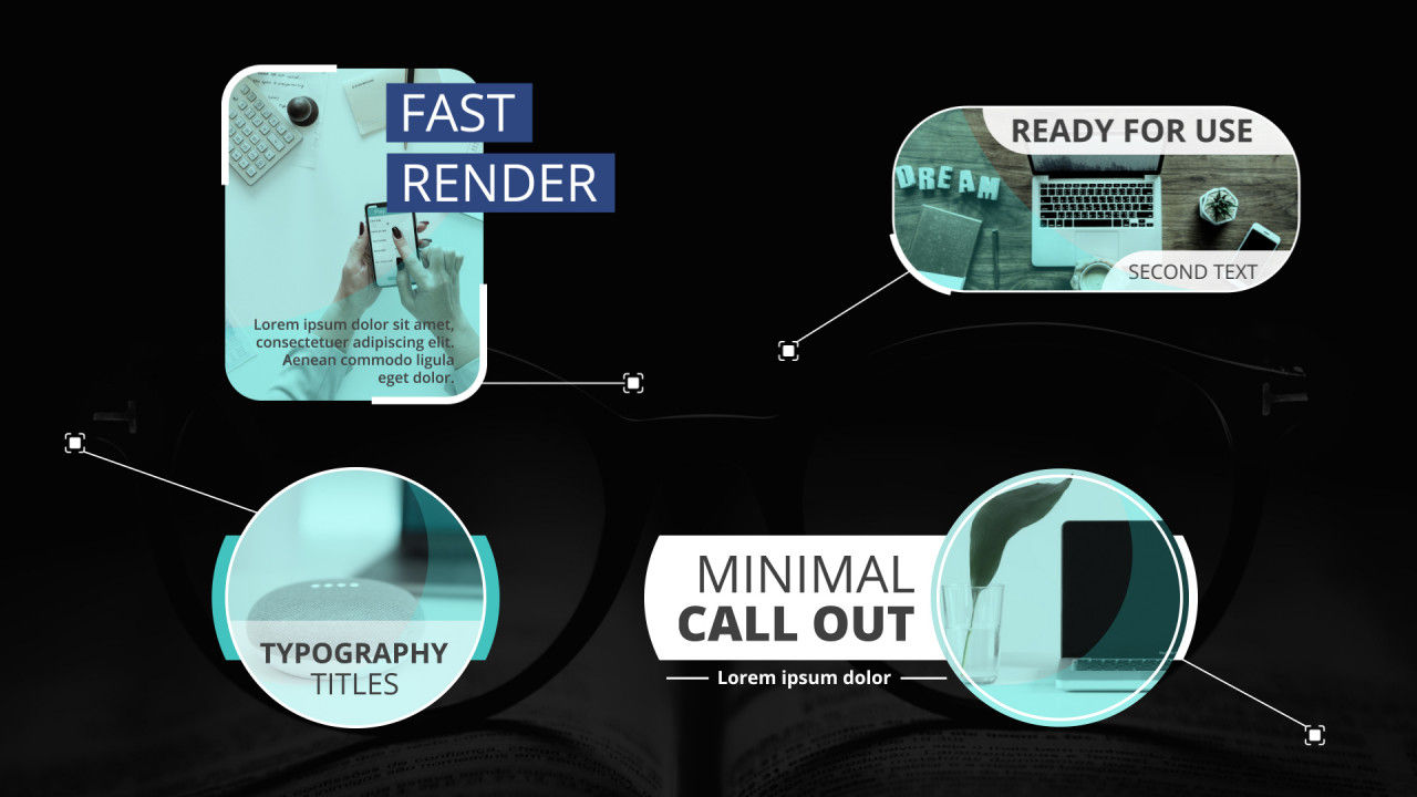 12个精美时尚现代的企业标注标题素材库精选AE模板