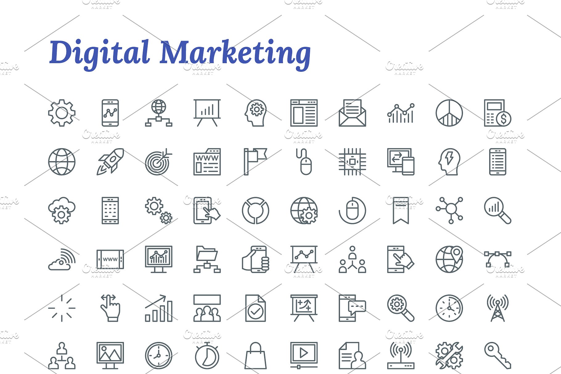 7671枚线条图标合集 7671 Line Icons插图(6)