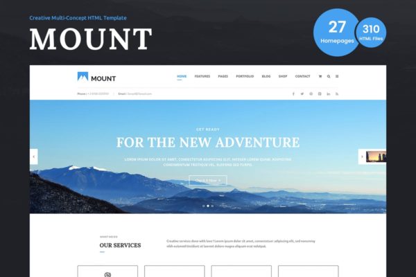 多用途企业商务官网HTML模板素材库精选 Mount – Multi-purpose Business HTML Template