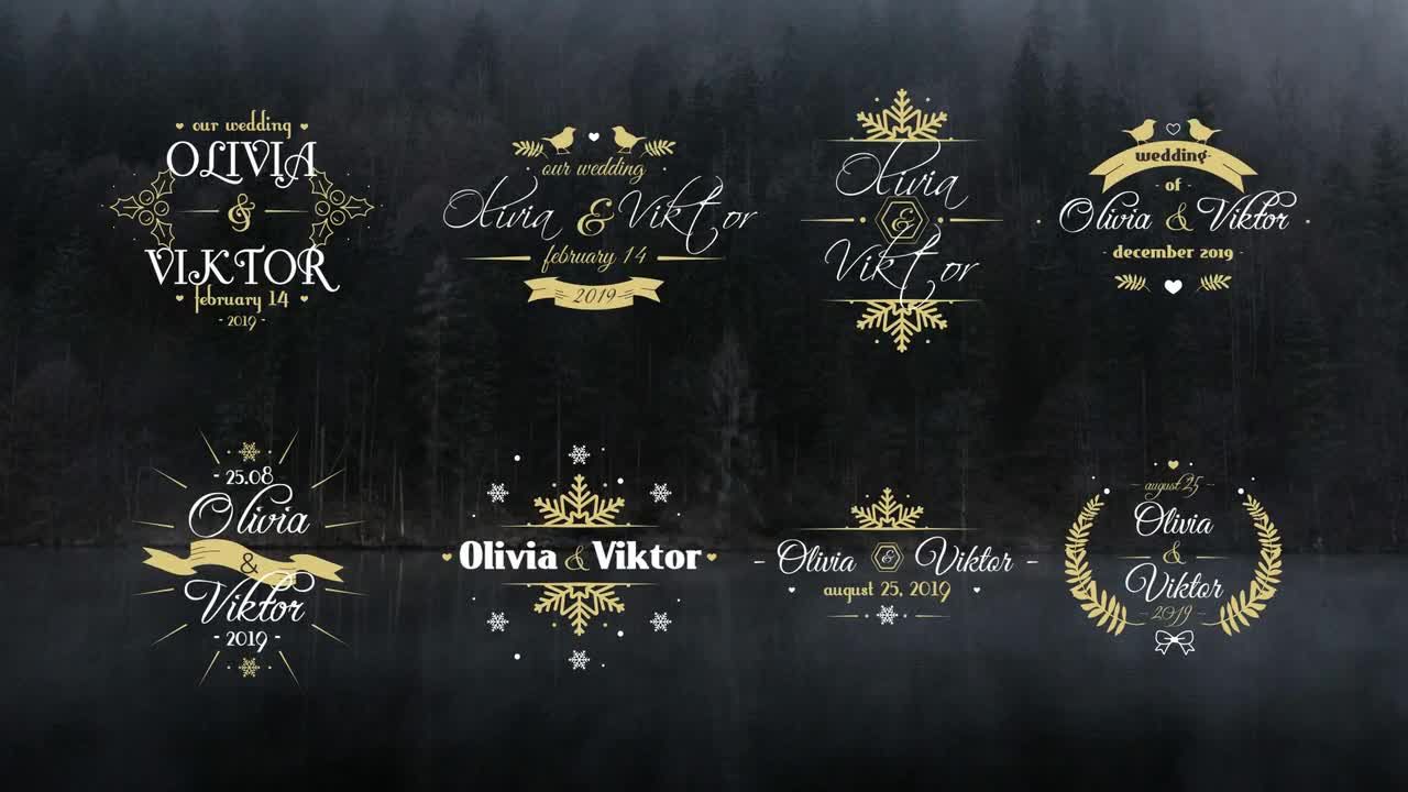 优雅的婚礼标题素材库精选pr模板