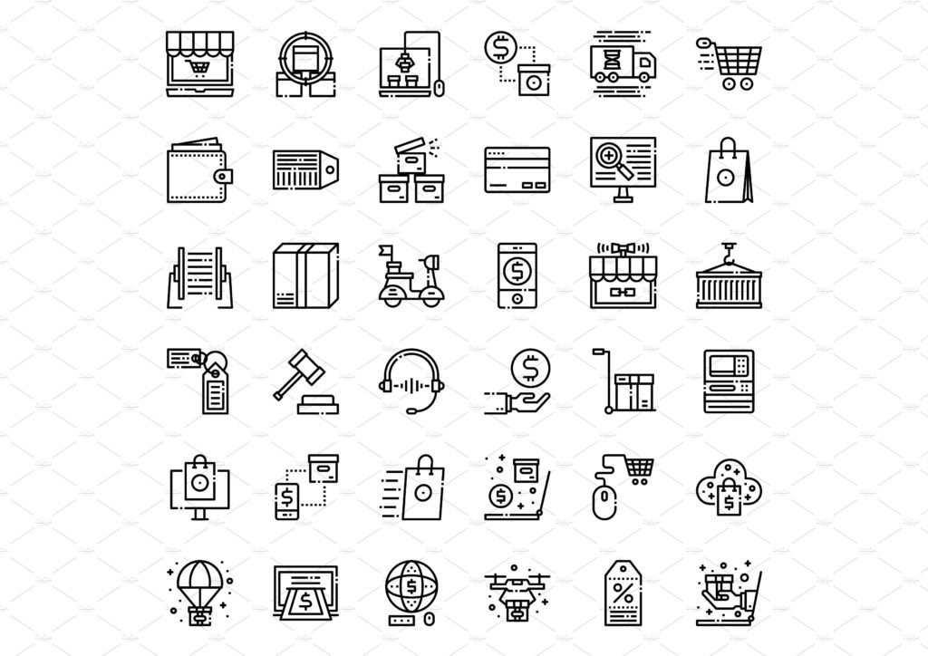 108枚网购主题矢量图标打包下载[EPS, SVG,AI,JPG ]插图(4)