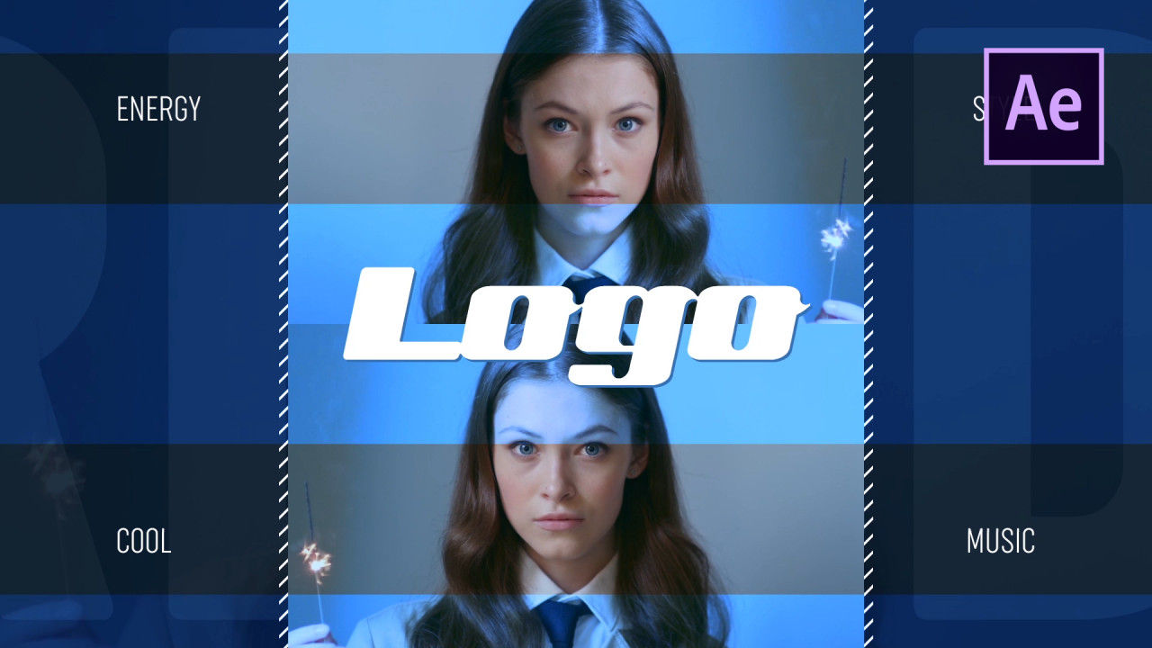 时尚动态图形拼贴片头开场ae模板