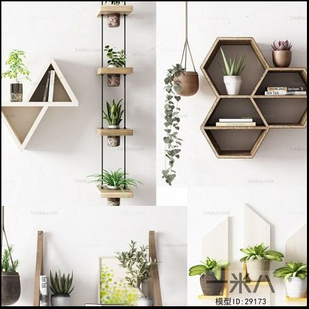 现代壁挂植物壁挂盆栽花卉素材之家精选3D模型