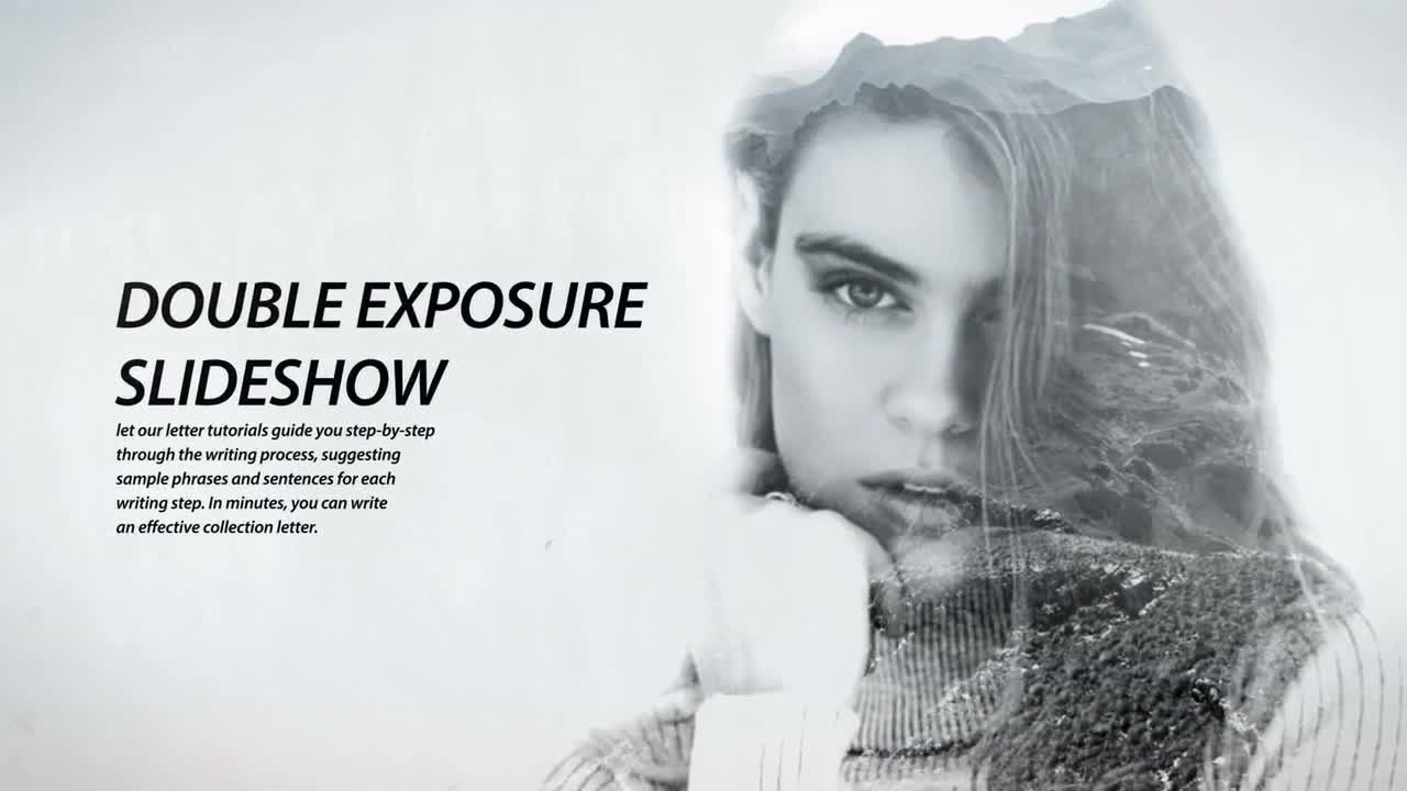 现代的二次曝光幻灯片动画展示素材库精选AE模板