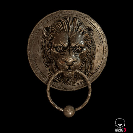 复古狮子铜环拉手门把手素材之家精选3D模型