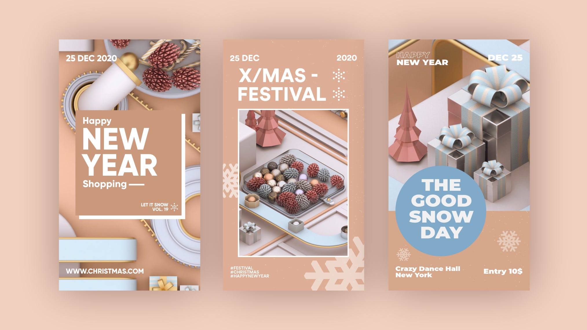 圣诞节3D建模工厂场景背景品牌故事/促销广告模板 Christmas Stories插图(6)