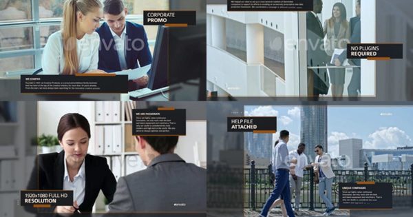 极简主义企业宣传推广视频素材库精选AE模板 Minimal Corporate Promo