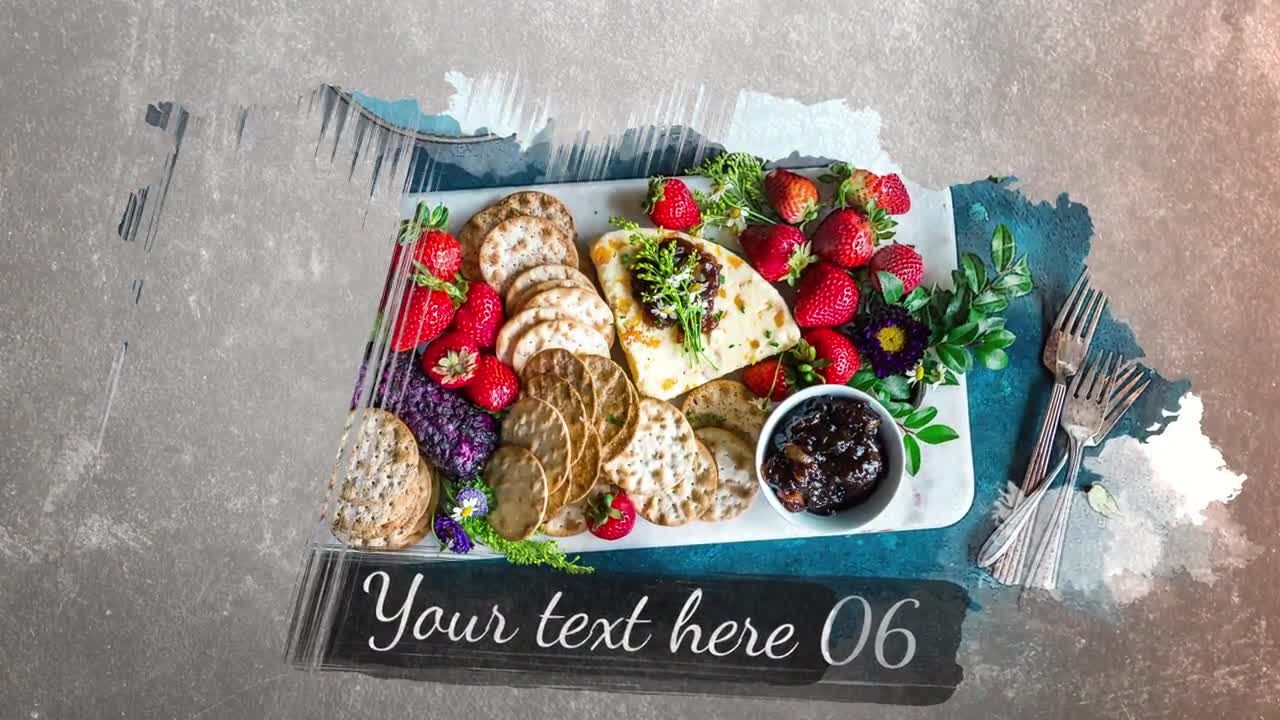 复古的水彩幻灯片照片展示素材库精选AE模板