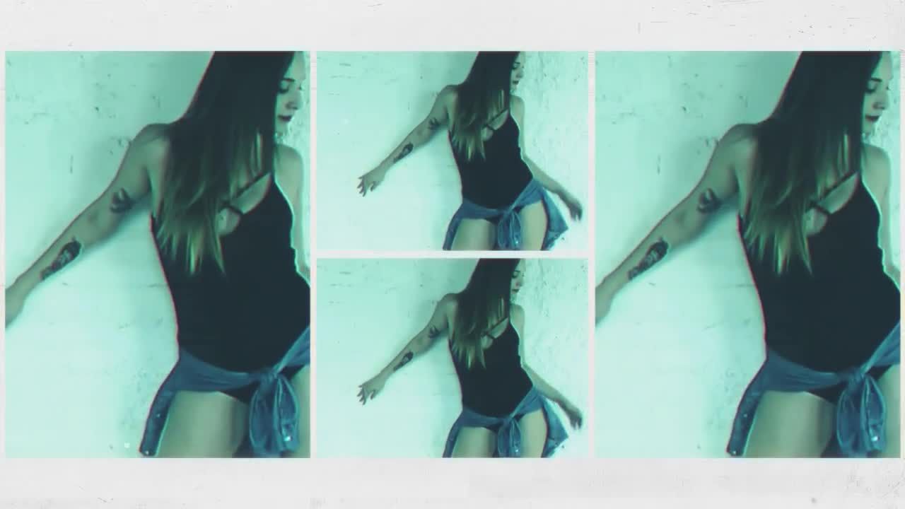 时尚复古的毛刺文本动画和过渡效果Pr模板