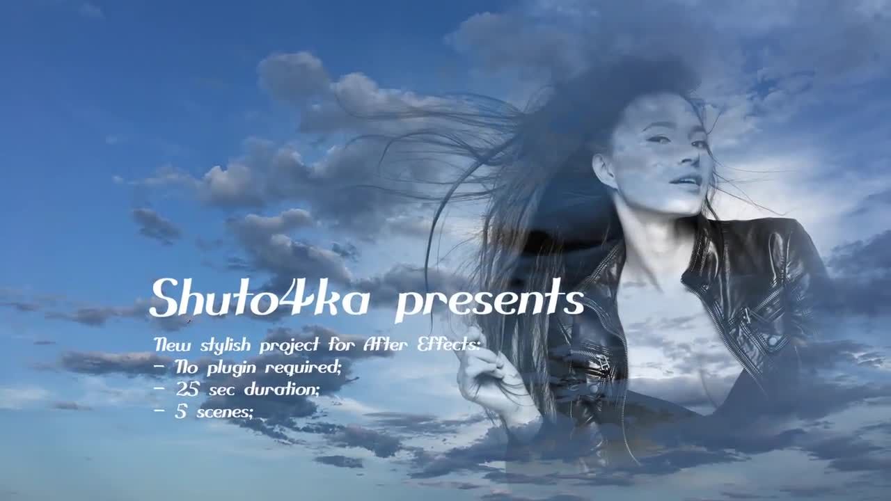 轻盈干净的天空云层动画素材库精选AE模板