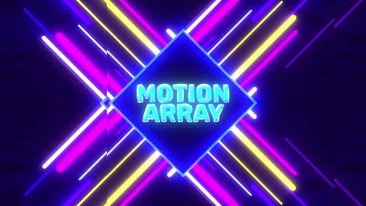 明亮活力时尚的霓虹灯发光形状图层展示徽标素材库精选AE模板