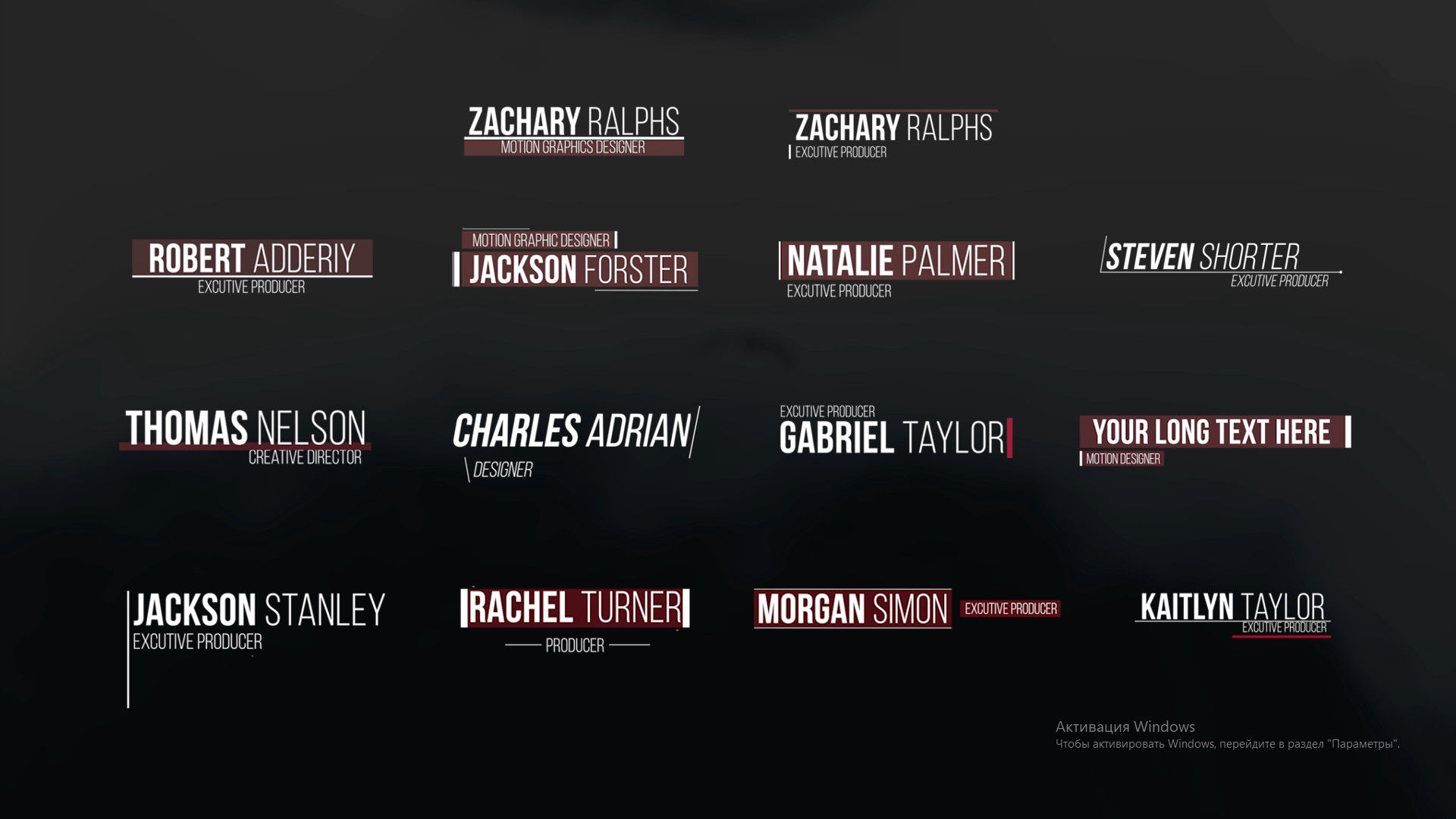 14款下三分之一标题文字动画素材库推荐PR模板