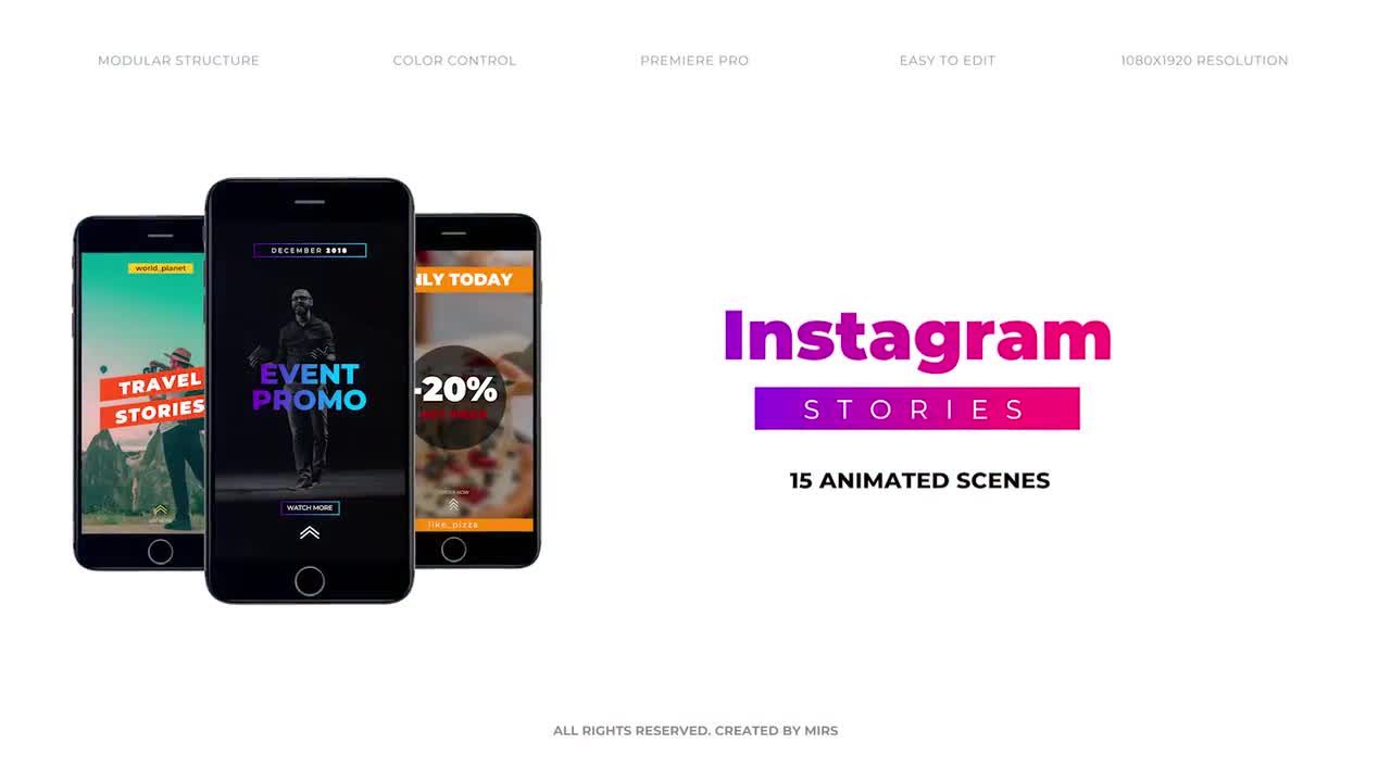 15个Instagram动画场景素材库精选pr模板