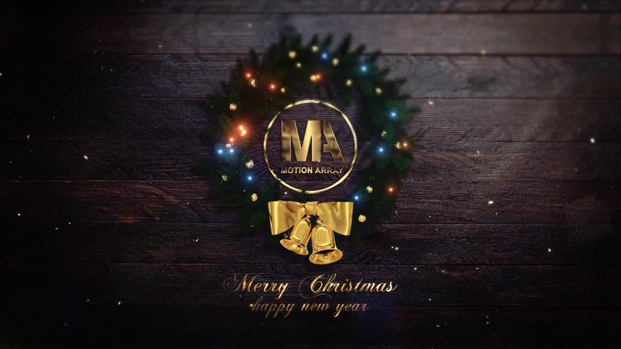 优雅动画的圣诞花环标志素材库精选AE模板