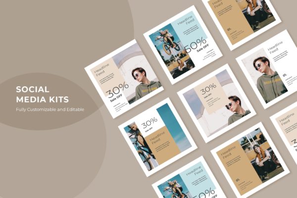 服装特卖专场社交推广设计素材v100 SRTP – Social Media Kit.100