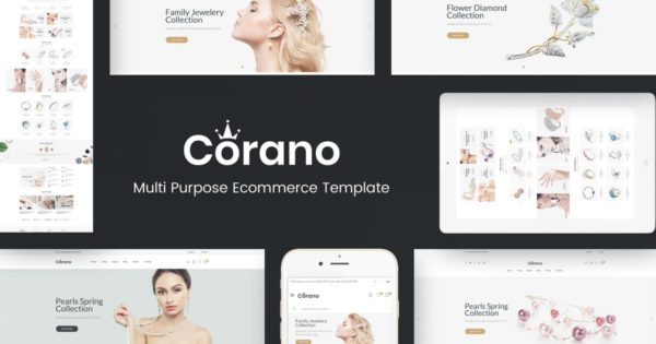 珠宝首饰网上商城网站设计OpenCart主题模板素材库精选 Corano – Jewellery OpenCart Theme