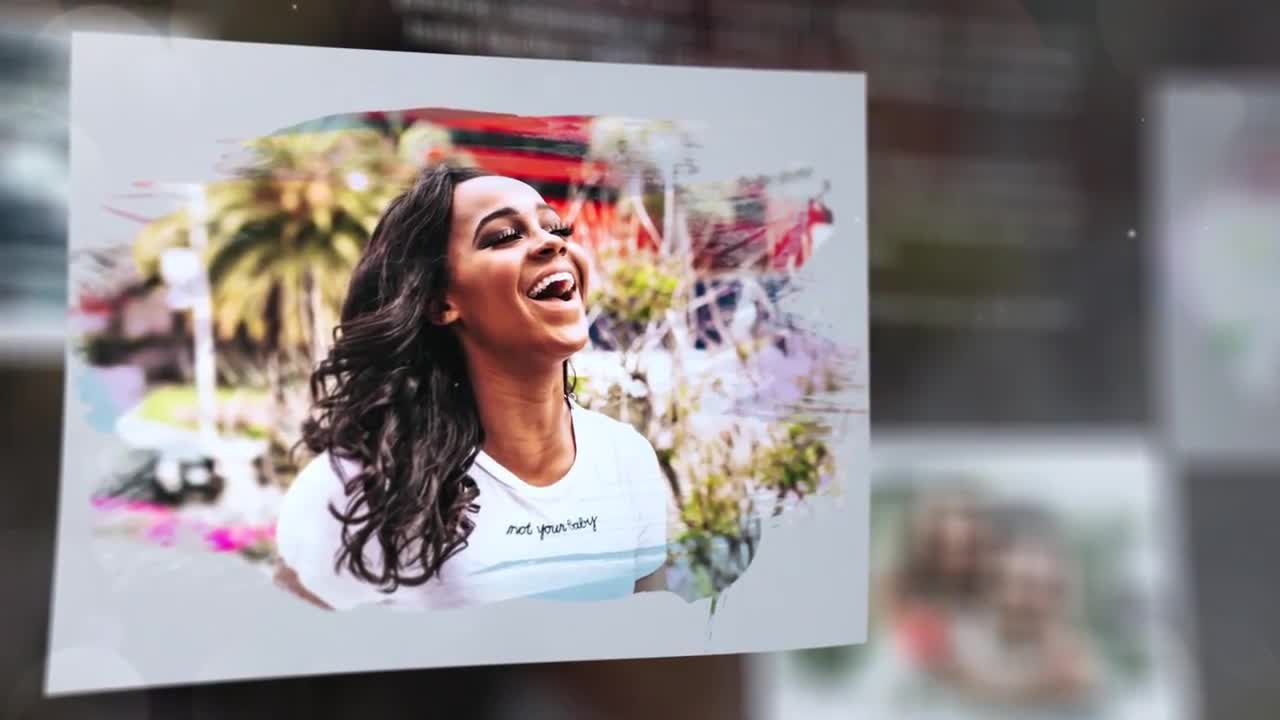 精美的纸刷照片幻灯片素材库精选AE模板