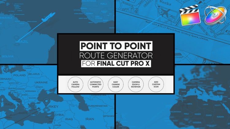 点对点地图动画创建素材库网精选fcpx模板