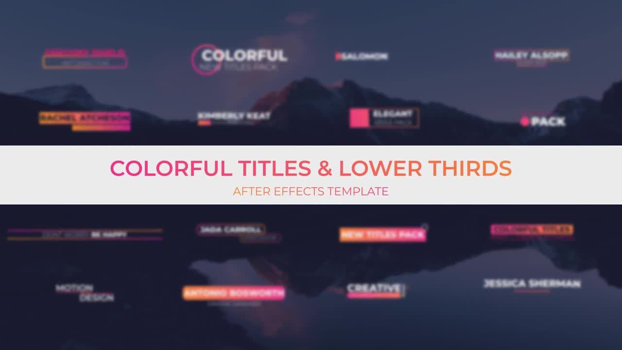 20个全屏和低三分之二彩色标题素材库精选AE模板