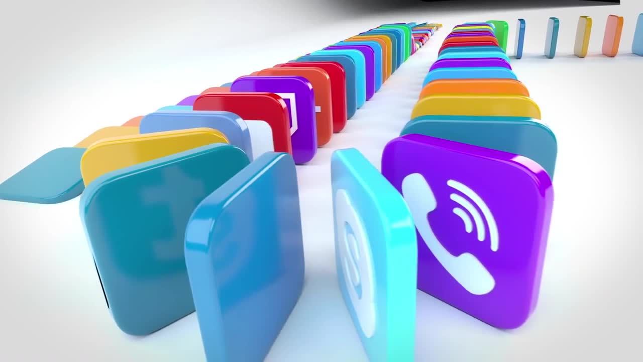 干净的社交媒体多米诺骨牌标志素材库精选AE模板