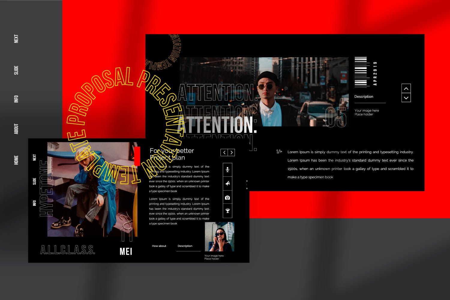 时尚潮流文化主题酷黑背景PPT幻灯片模板 Hypetone – Presentation插图(6)