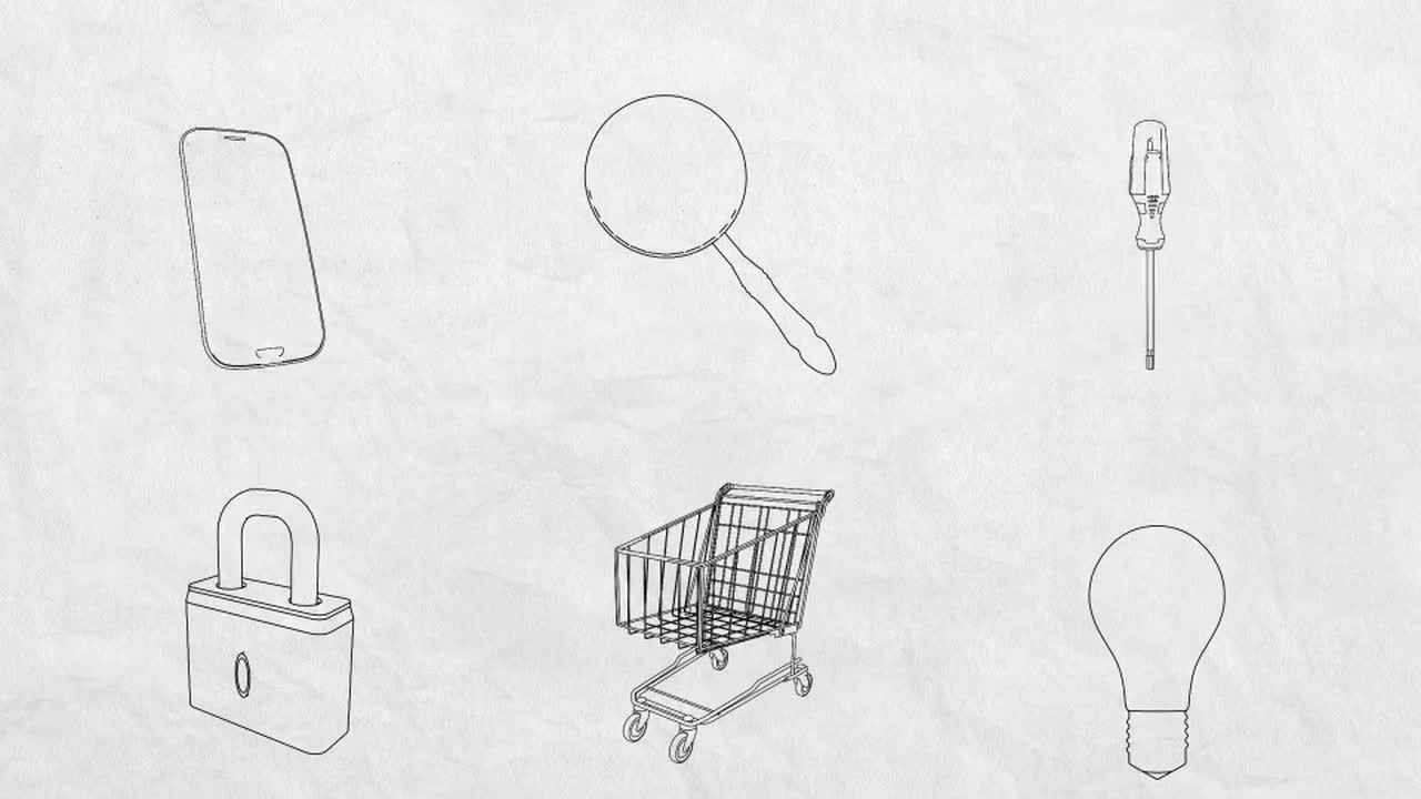 50个精美的动画3D图标素材库精选AE模板