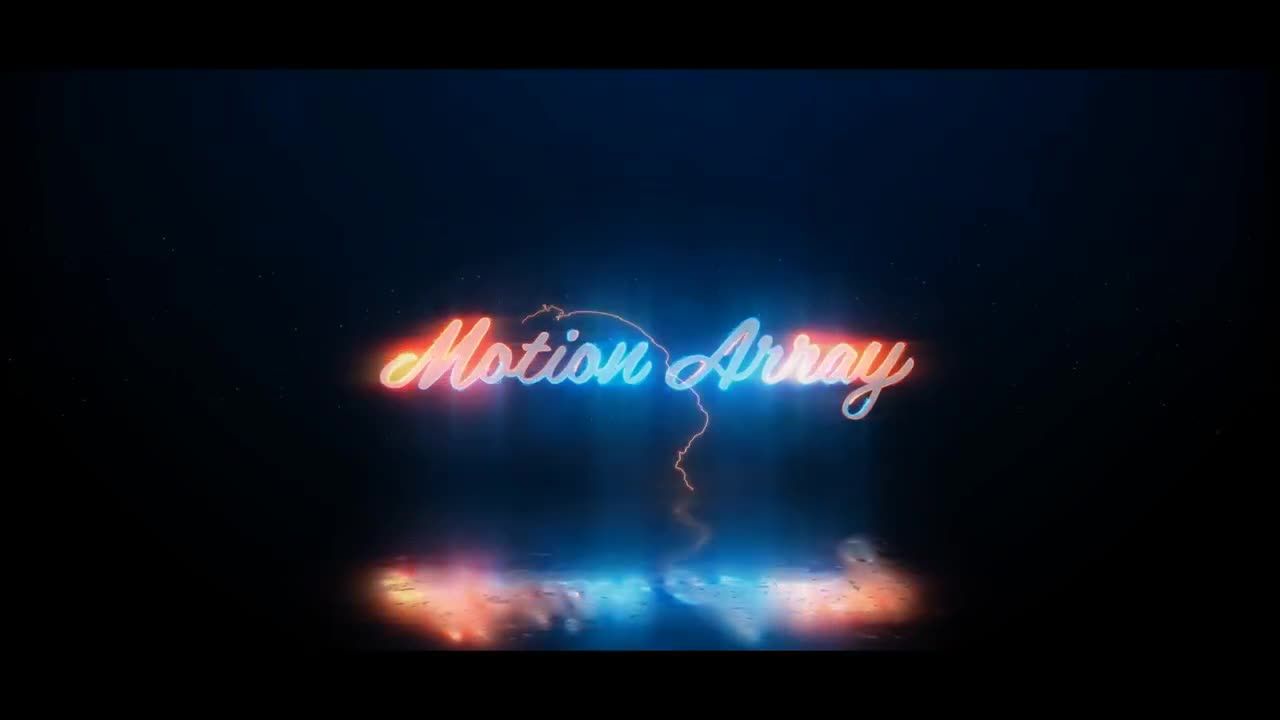 时尚活力创意的霓虹灯发光和闪电效果展示徽标素材库精选AE模板