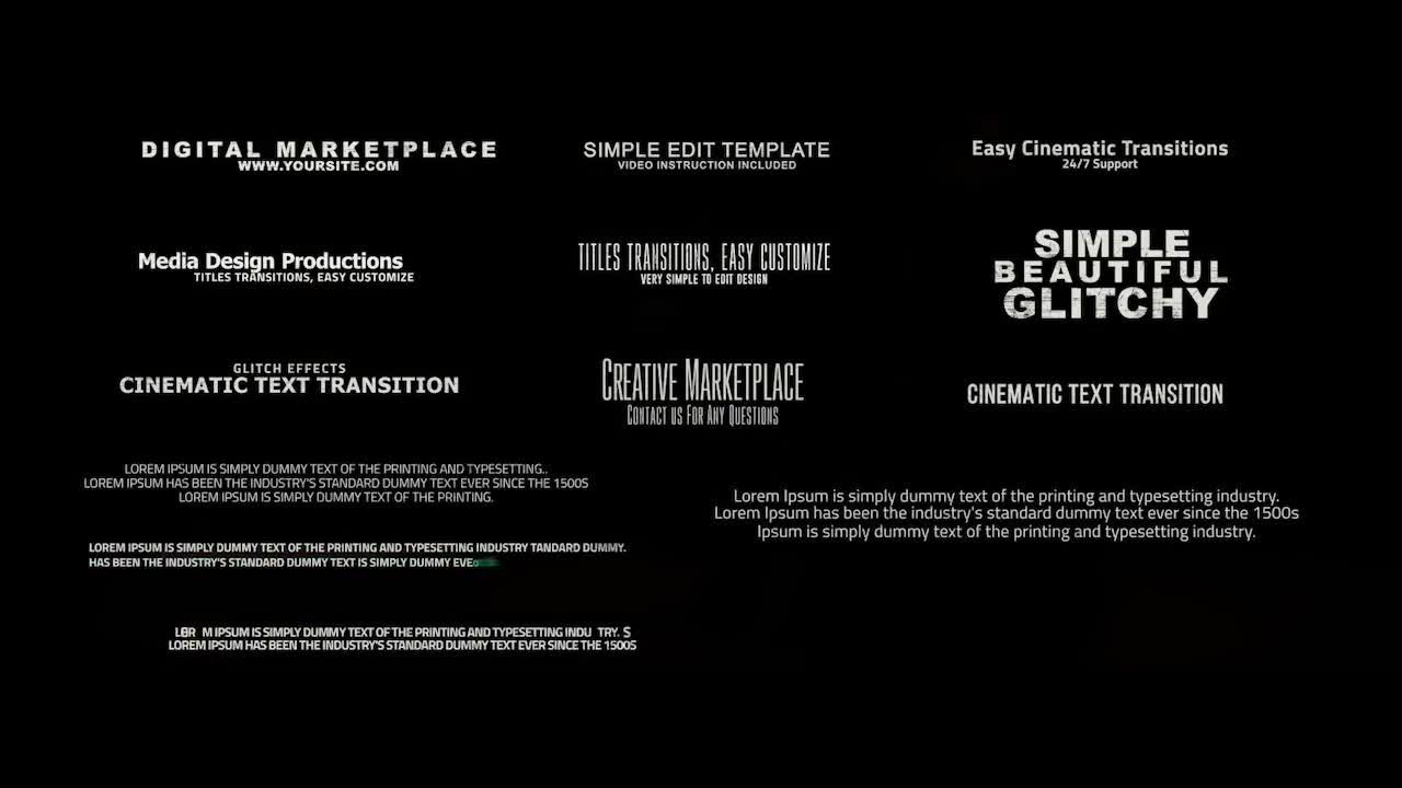 电影故障标题素材库精选AE模板