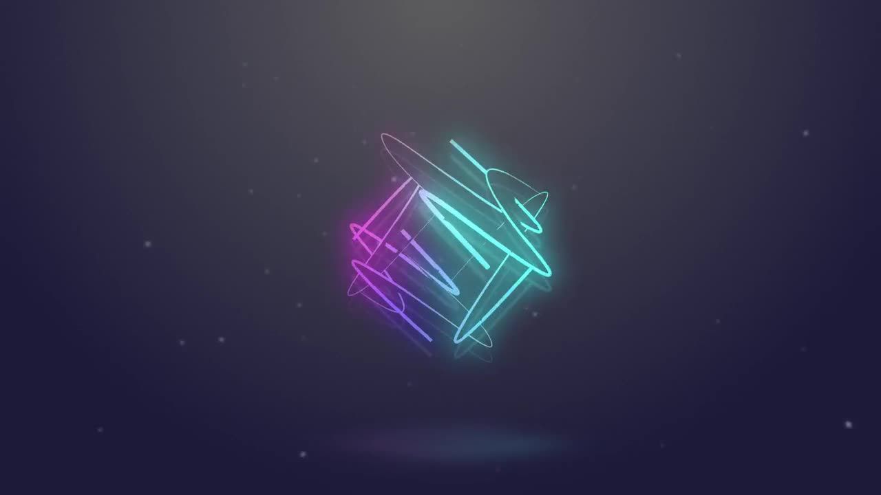 简短霓虹灯笔触徽标显示素材库精选AE模板