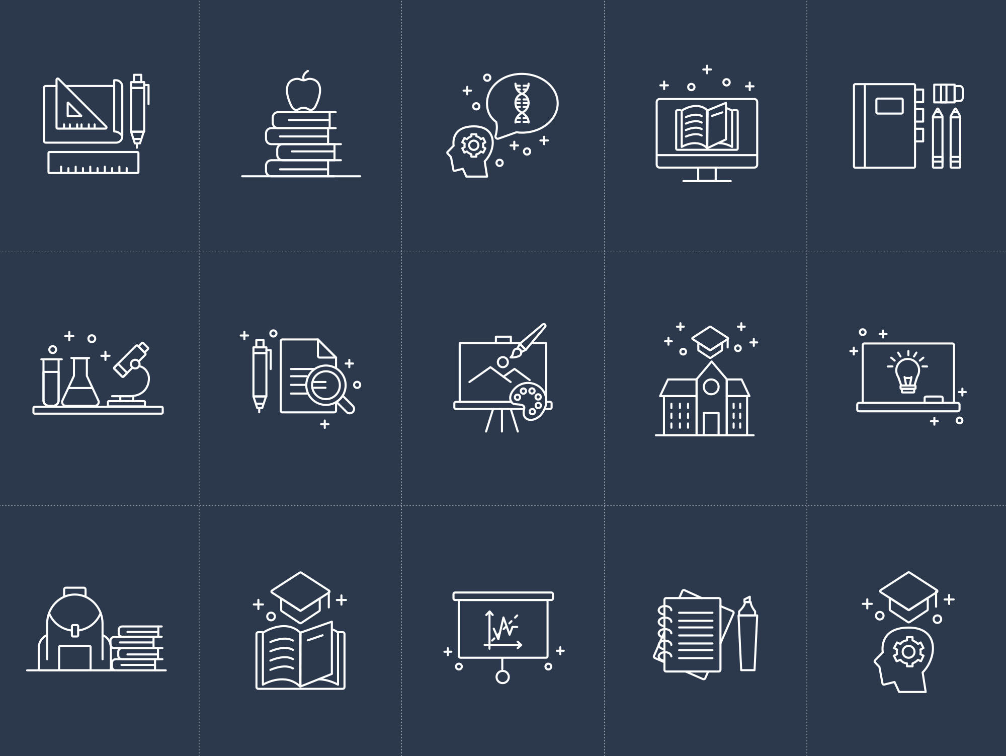 教育主题矢量线性图标素材v2 Education Vector Icons Part 2插图