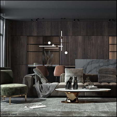客厅室内场景素材之家精选3D模型By Huy Hieu Lee