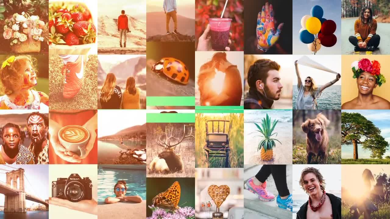 清新简约的过渡效果多照片展示素材库精选AE模板