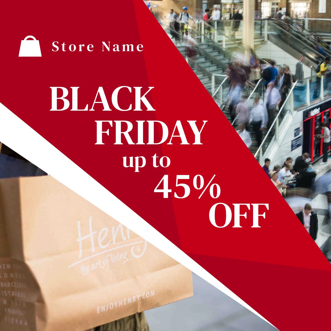 黒五折扣活动社交广告设计模板素材库精选 Black Friday Social Media Posts插图(1)