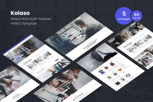 基于Bootstrap 4现代设计风格多用途HTML5网站模板素材库精选 Kolaso – Modern Multi-Purpose HTML5 Template