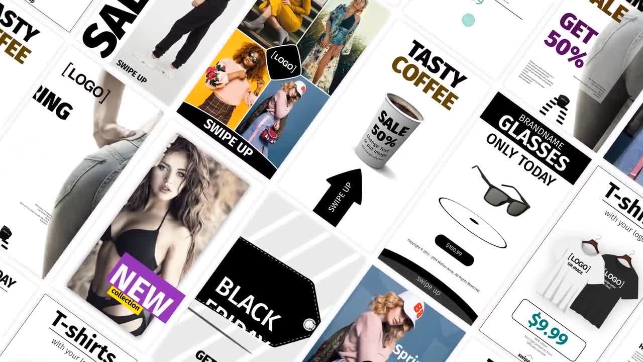 动态动画Instagram商店故事素材库精选AE模板