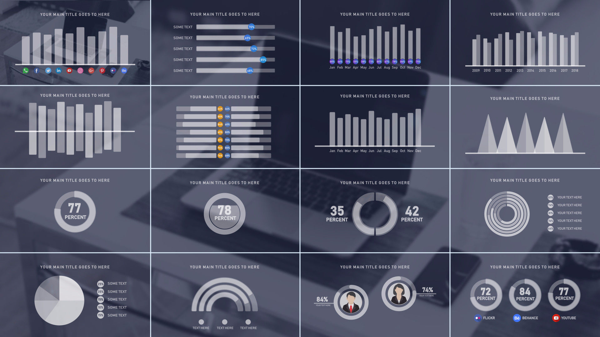 12个外观独特的信息图表包素材库精选AE模板